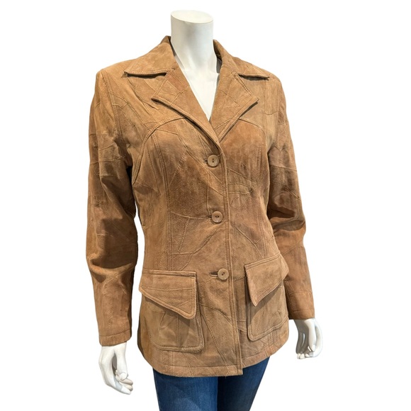 Vintage Tan Suede Western Patchwork Jacket - Picture 11 of 11